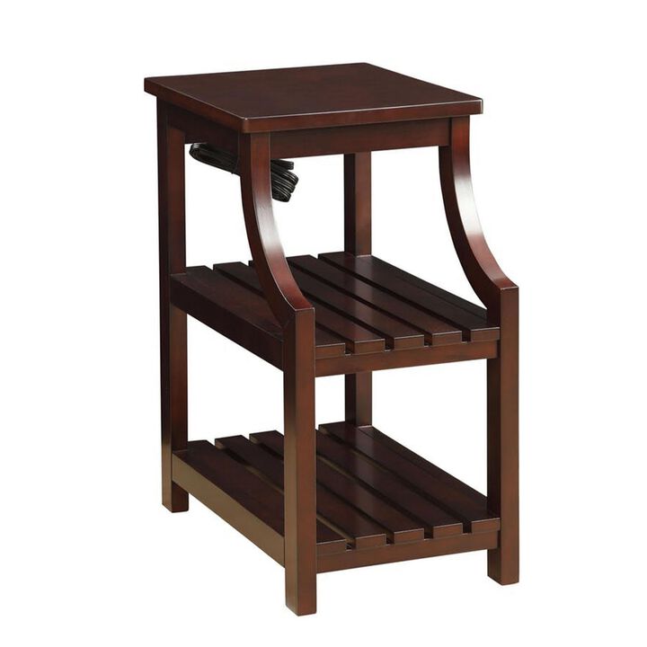 Modish Side Table (USB), Espresso-Benzara