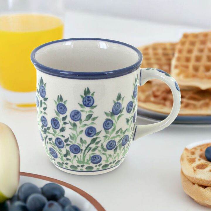 Blue Rose Polish Pottery Nature Plain Coffee Mug