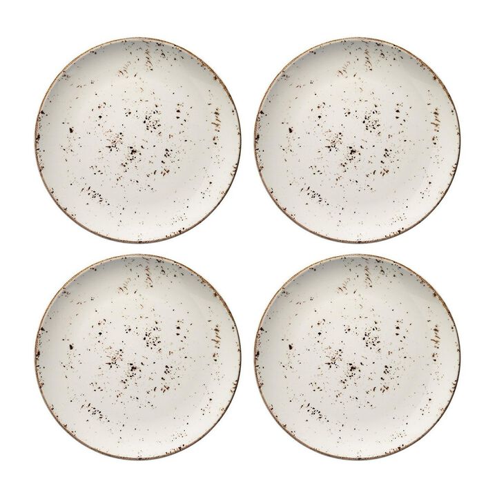 Grain dia.6.75" Round Decorated Porcelain Plate (Set of 4)