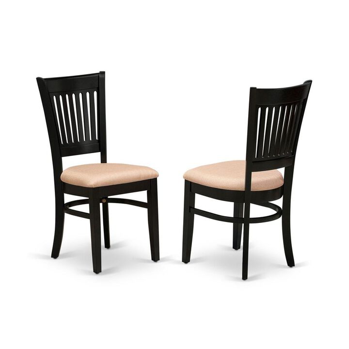 East West Furniture Dining Chair Oak, VAC-BLK-C