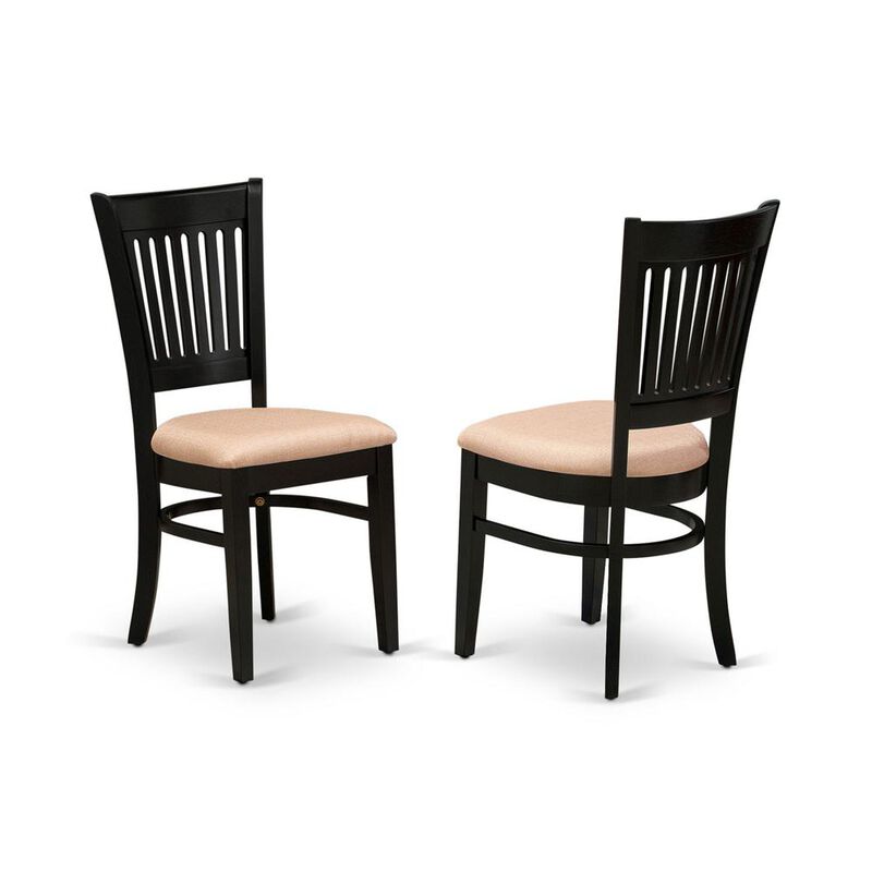 East West Furniture Dining Chair Oak, VAC-BLK-C