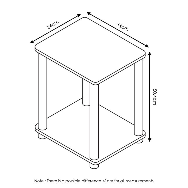 Furinno 99800R-DC/BK Turn-N-Tube End Table, Dark Cherry/Black