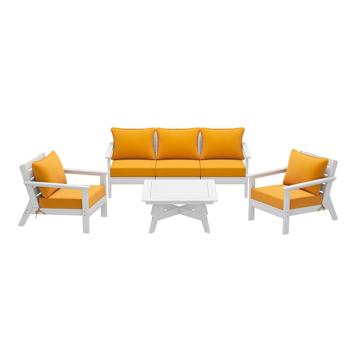 WestinTrends Outdoor 6-Piece Modular Sectional Patio Furniture Sofa Set