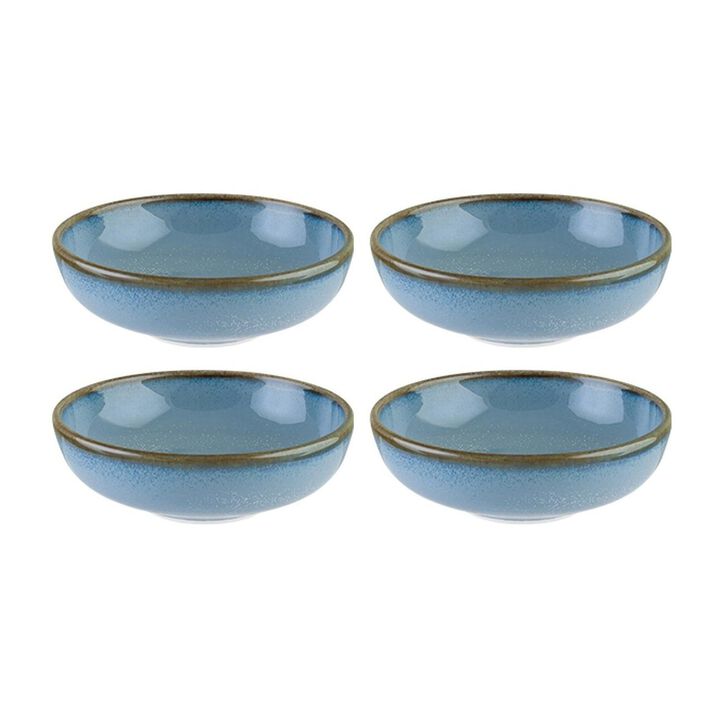 Sky dia.4" h:0.75" 4 oz. Round Blue Porcelain Bowl (Set of 4)