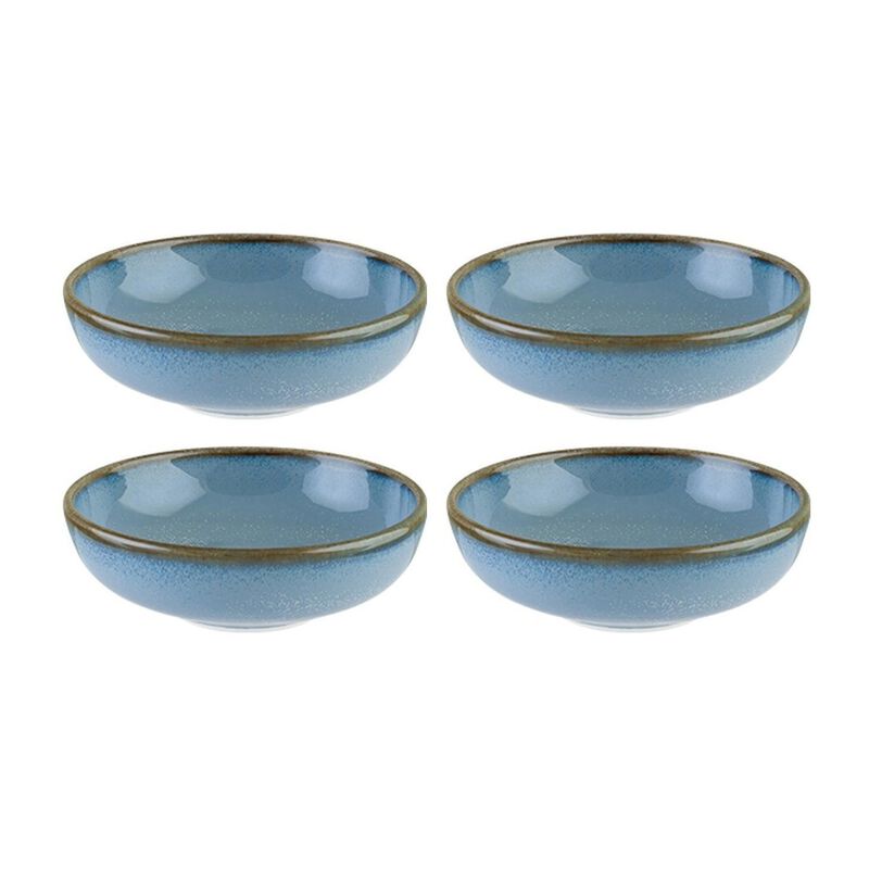 Sky dia.4" h:0.75" 4 oz. Round Blue Porcelain Bowl (Set of 4)