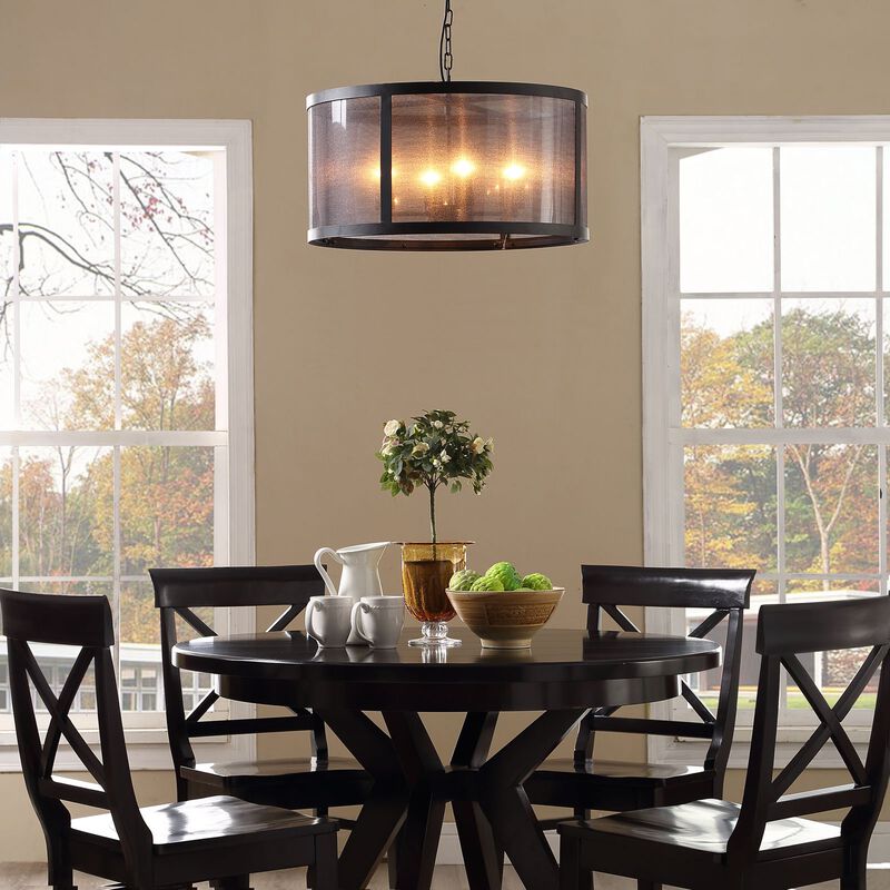 Modway Frost Steel Metal Ceiling Light Pendant Chandelier in Black