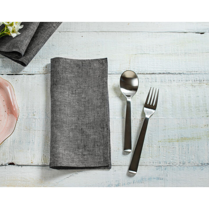 Solino Home 100% Pure Linen Cocktail Napkins Set of 12 | Athena