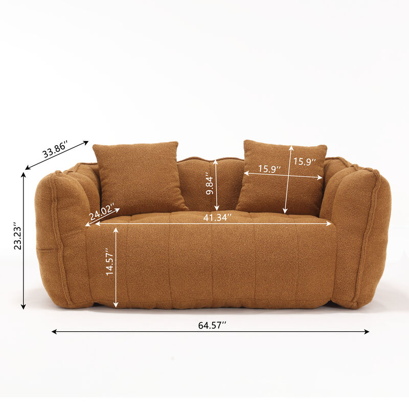 Merax Chenille Lazy Bean Bag Loveseat for Living Room