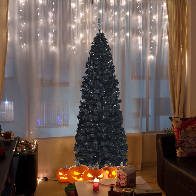 Unlit Artificial Christmas Halloween Pencil Tree with Metal Stand