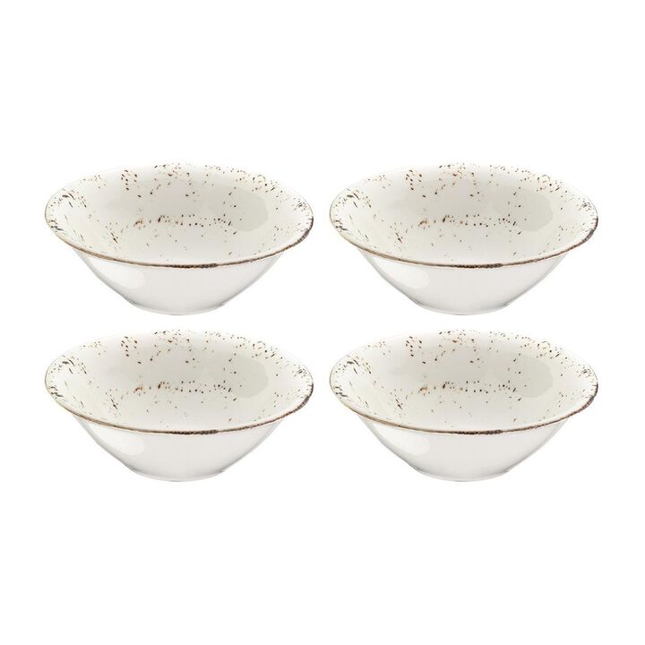 Grain dia.6.25" h:2" 13 oz. Round Decorated Porcelain Bowl (Set of 4)