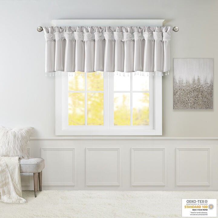 Gracie Mills Elroy Lightweight Beaded Faux Silk Valance