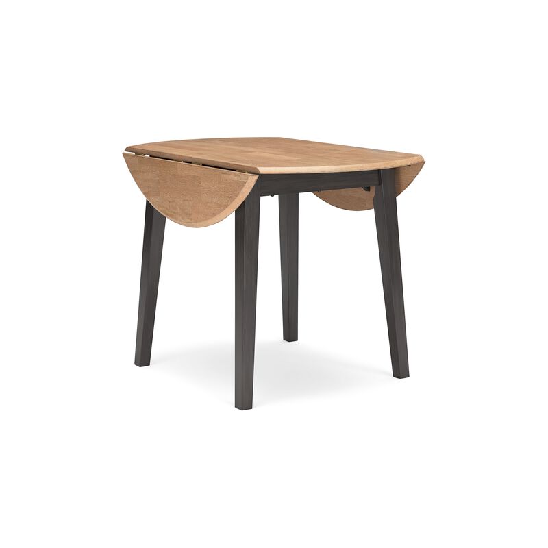 Gasy Dining Table, Extendable 26-42 Inch, Dark Brown Wood, 2 Leaves - Benzara