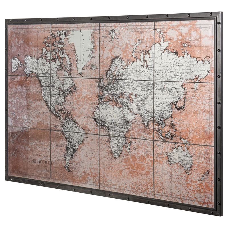 Glass Rustic Atlas Framed Print