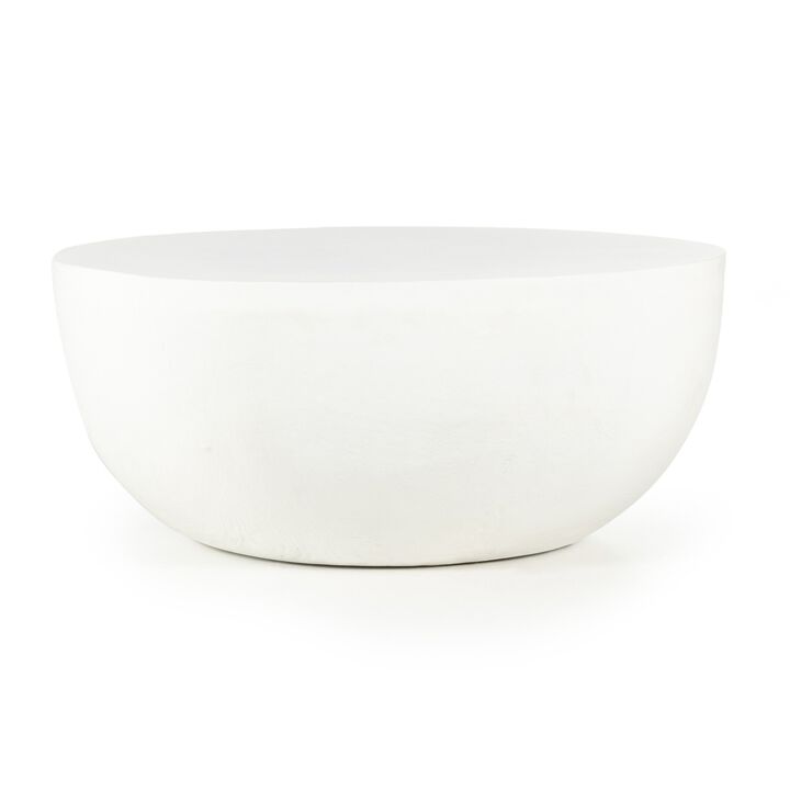 Basil Outdoor 36" Coffee Table - Matte White