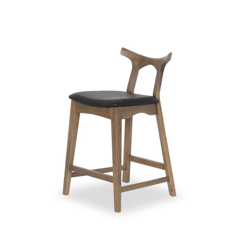 Ashcroft Furniture Co Hester Solid Wood Upholstered Square Bar Chair (Set of 2)