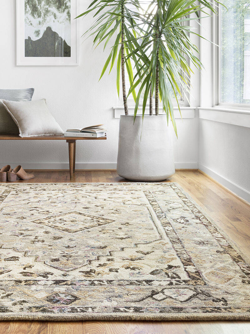 Beatty BEA01 Grey/Ivory 18" x 18" Sample Rug