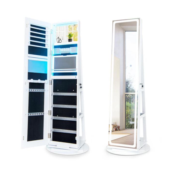 Hivvago Standing Jewelry Cabinet with Adjustable LED Lights