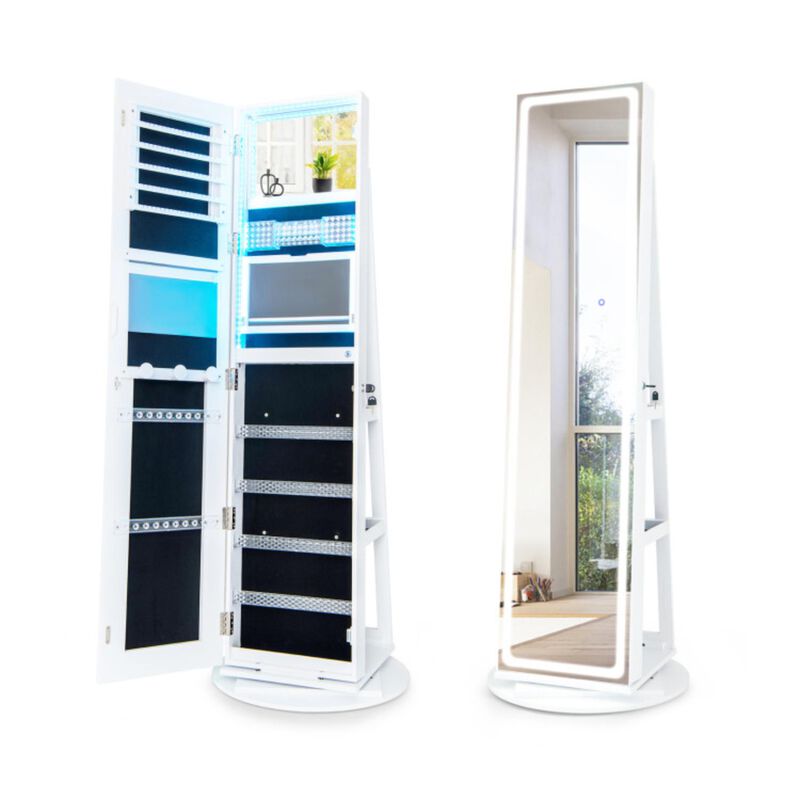 Hivvago Standing Jewelry Cabinet with Adjustable LED Lights