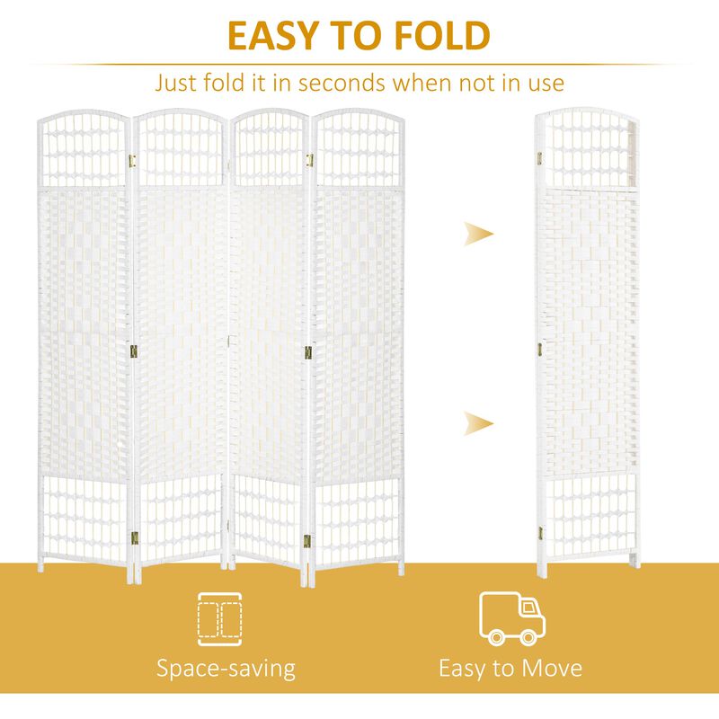White Space Divider: 4-Panel Folding Room Partition for Home/Office