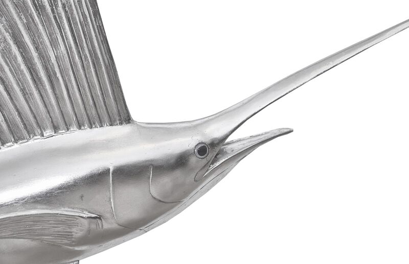 Sail Fish Wall Sculpture Silver Leaf