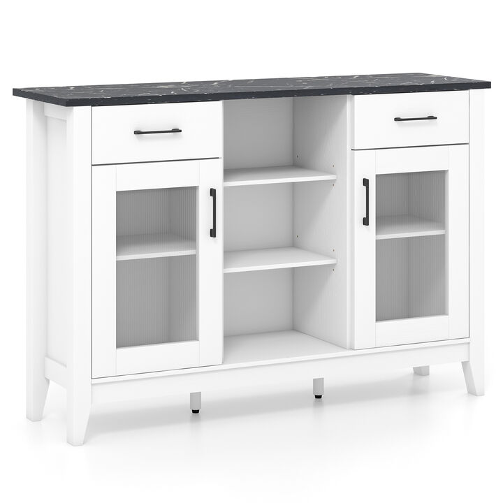 Sideboard Buffet Cabinet with 2 Drawers and 4 Adjustable Shelves