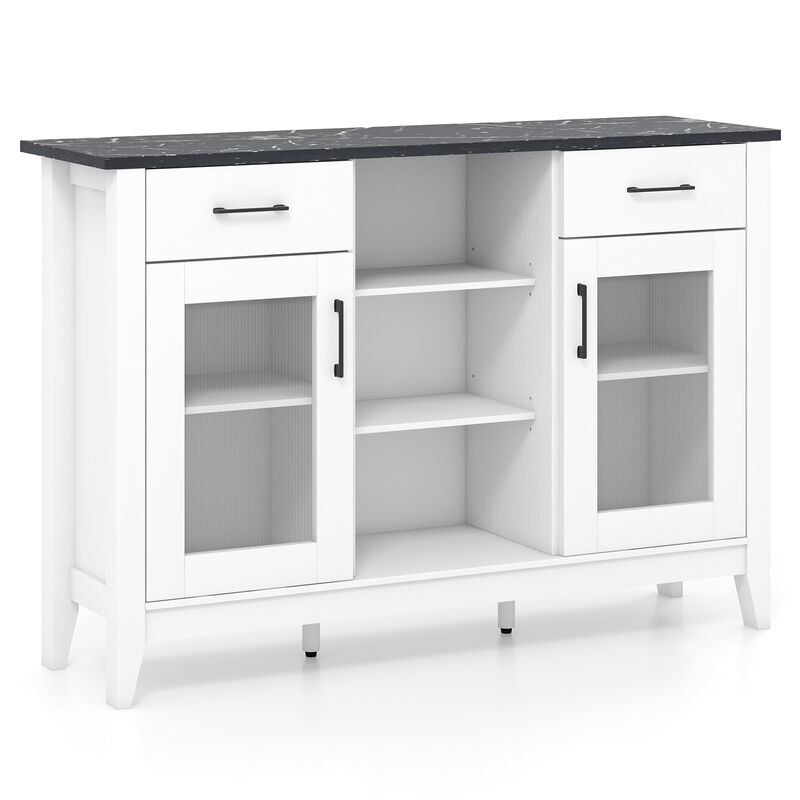 Sideboard Buffet Cabinet with 2 Drawers and 4 Adjustable Shelves