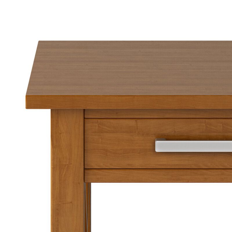 Simpli Home Kitchener Solid Wood End Table In Light Golden Brown