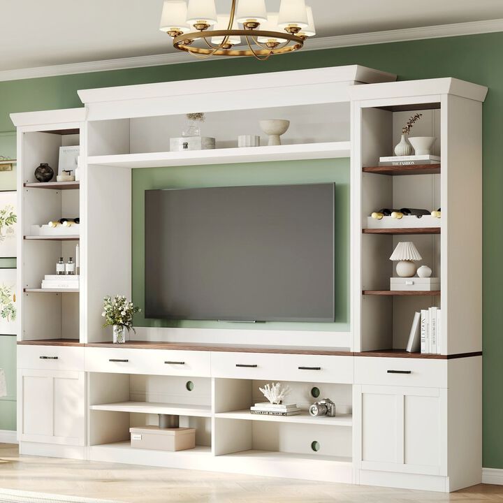 Merax Mid-Century Media Console  Entertainment Wall Unit Set for TVs Up to 70"