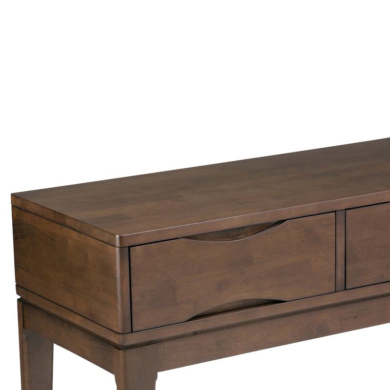 Simpli Home Harper Solid Hardwood Console Sofa Table In Walnut Brown