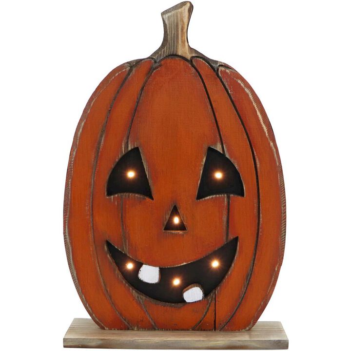 Haunted Hill Farm 18 Prelit Tabletop Jack O'Lantern, Battery Operated
