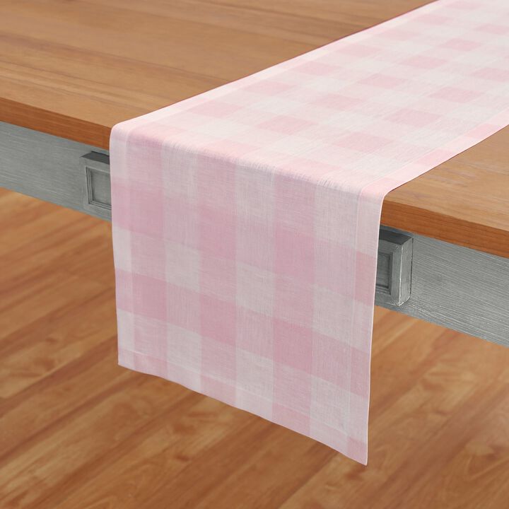Solino Home 100% Pure Linen Table Runner | Buffalo Check for Thanksgiving, Christmas