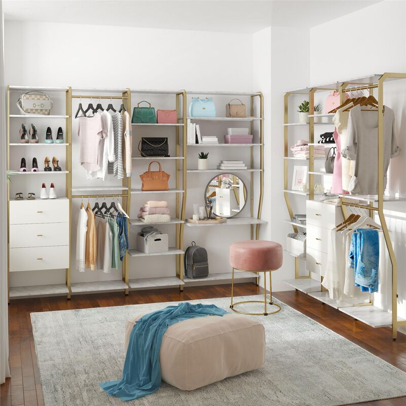 Gwyneth Modular Closet Vanity with Storage