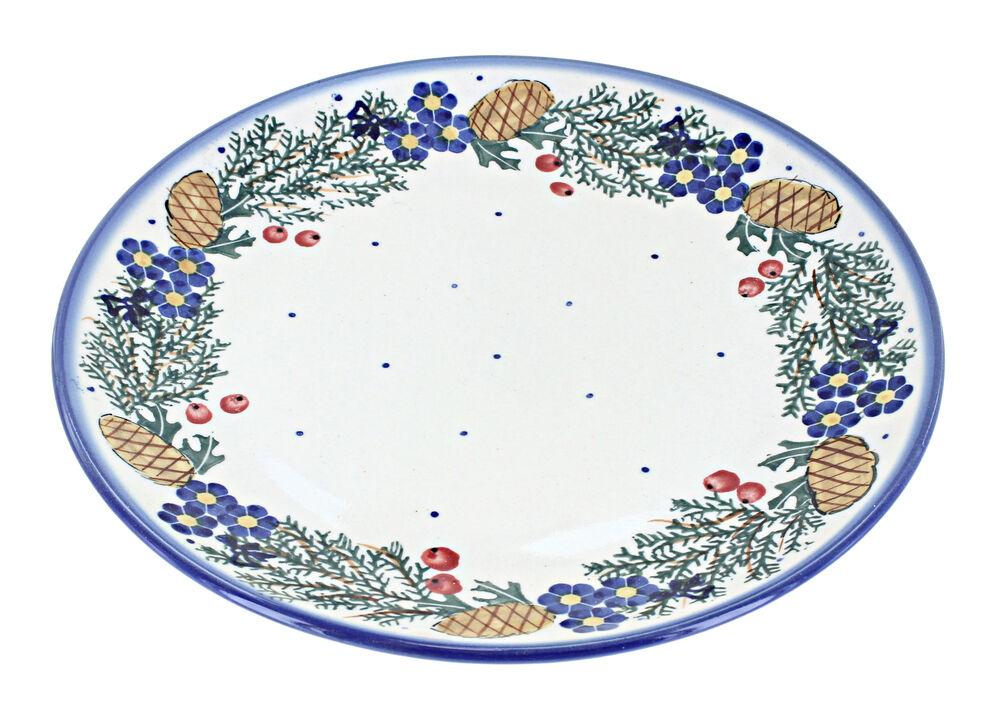 Blue Rose Polish Pottery Forget Me Not Dinner Plate