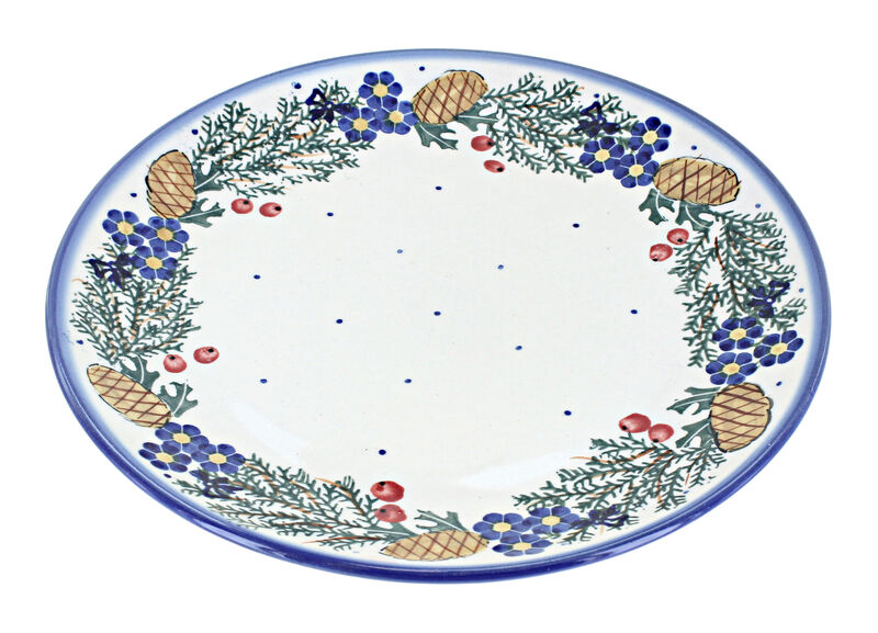 Blue Rose Polish Pottery Forget Me Not Dinner Plate
