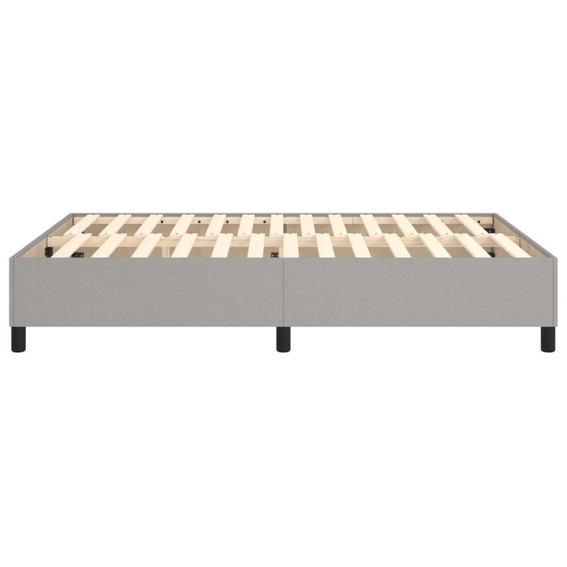vidaXL Box Spring Bed Frame - Full Size, 100% Polyester Fabric, Light Gray, Modern, Designed for 53.9"x74.8" Mattress, Plywood and Engineered Wood Material