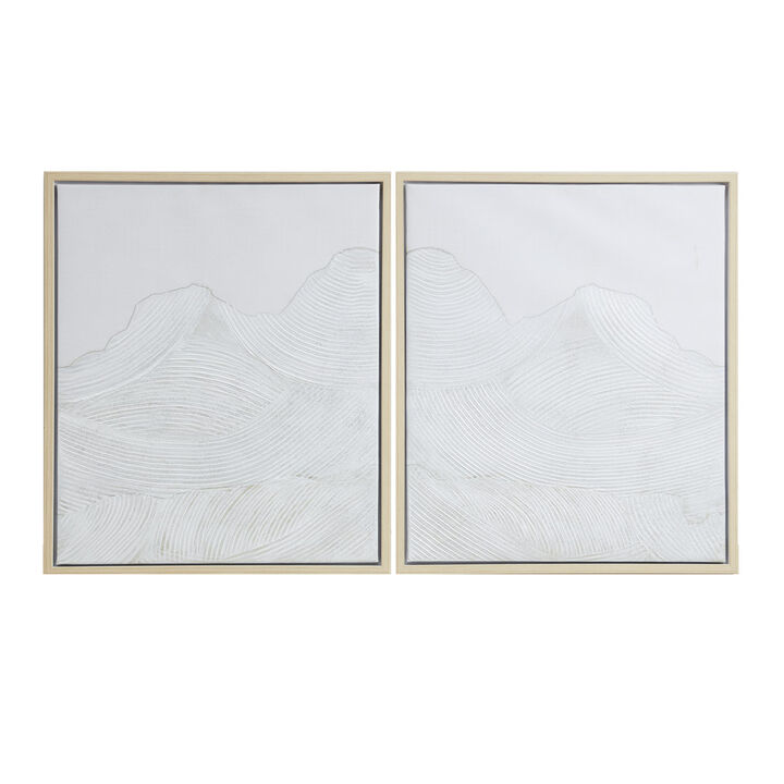 Gracie Mills Alisha 2-Piece Tranquil Abstraction Framed Canvas Set