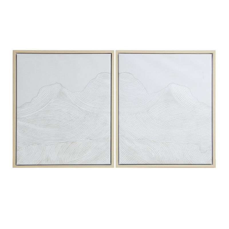 Gracie Mills Alisha 2-Piece Tranquil Abstraction Framed Canvas Set