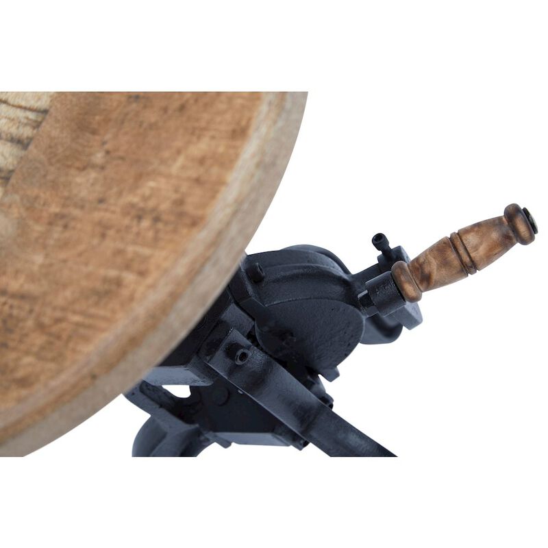 Jofran Inc. Global Archive Industrial Iron and Solid Wood Crank Table