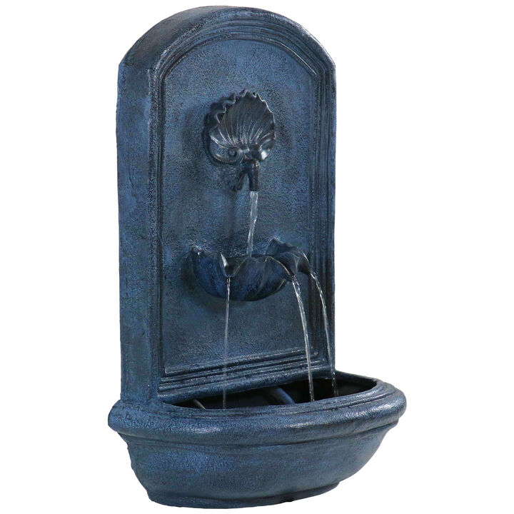 Sunnydaze Seaside Outdoor Solar Wall Fountain with Battery