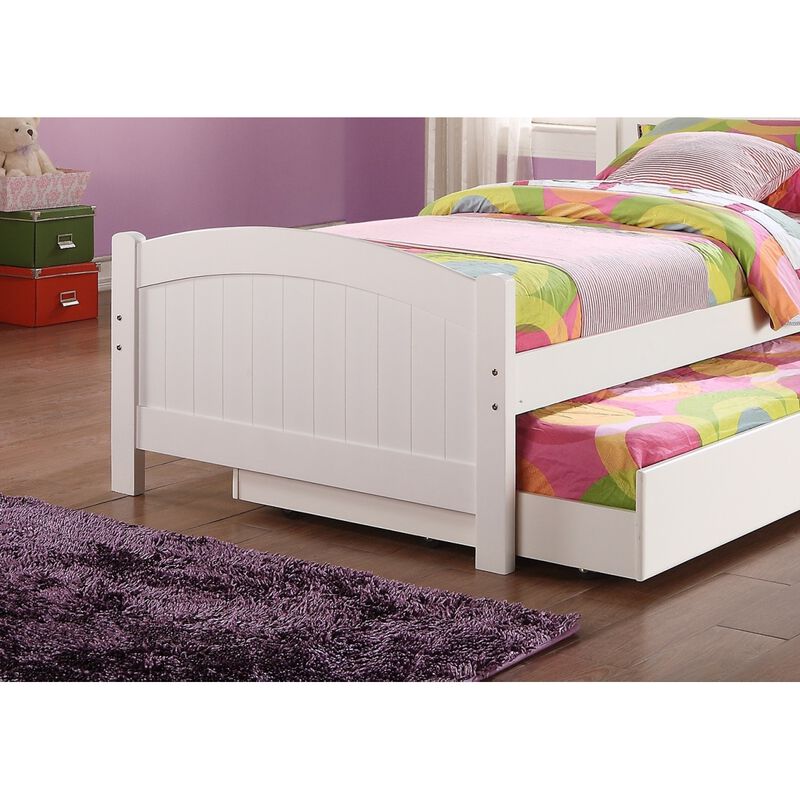 Twin Size Bed with Trundle Slats Pine Plywood Kids Youth Bedroom Furniture