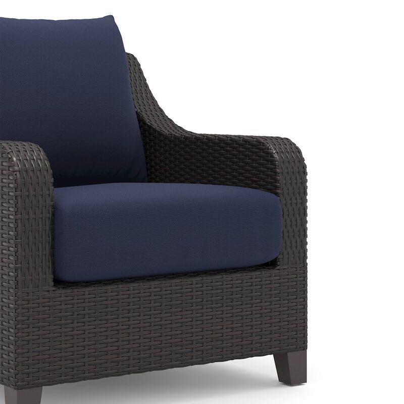 New Classic Furniture Skye 4 Pc Set-2 Chairs, 2 Ottoman-Blue