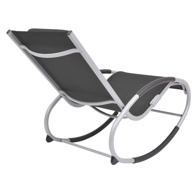 vidaXL Outdoor Rocking Chair Black Textilene