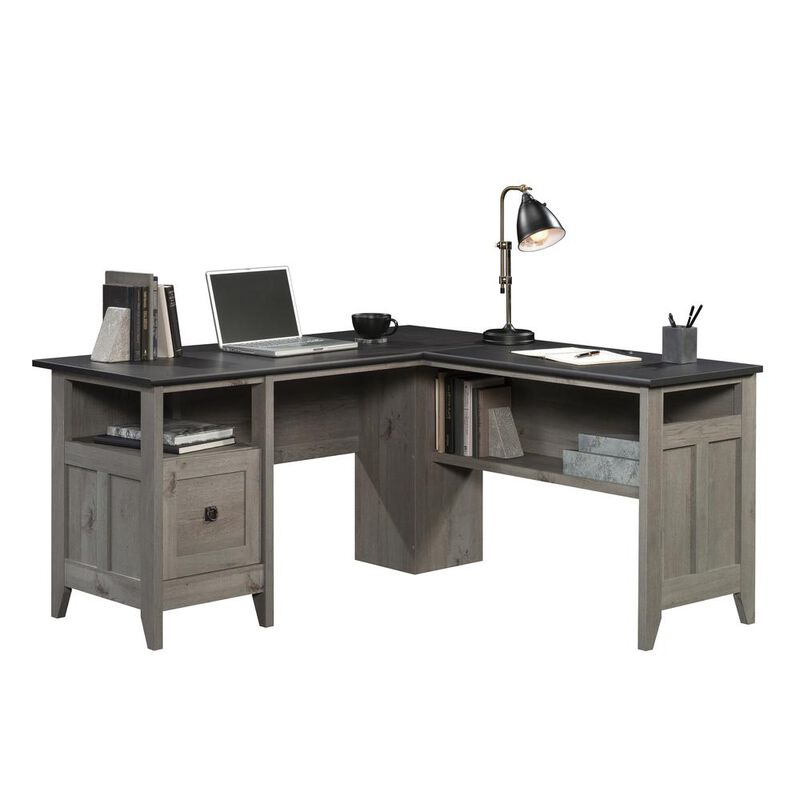 Sauder August Hill  L-Desk Mystic Oak/Raven Oak