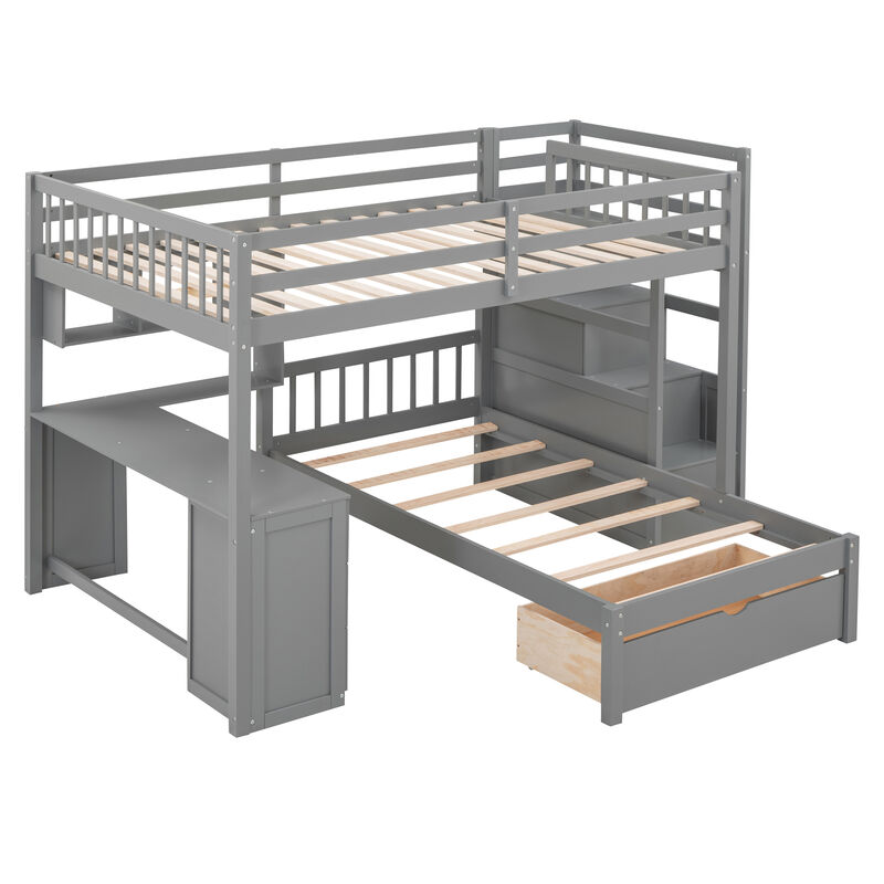 Merax Bunk Bed with Storage Staircase