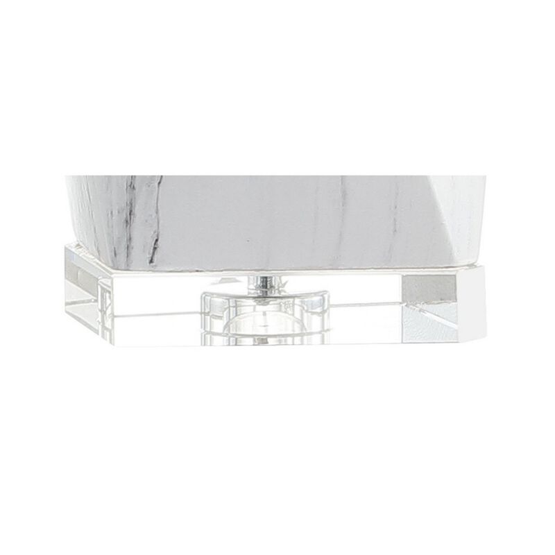 Oslo Ceramic Marble/Crystal LED Table Lamp