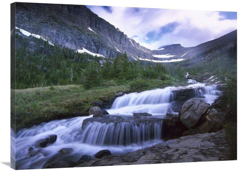 Lunch Creek Cascades, Glacier National Park, Montana-Canvas Art-40x30