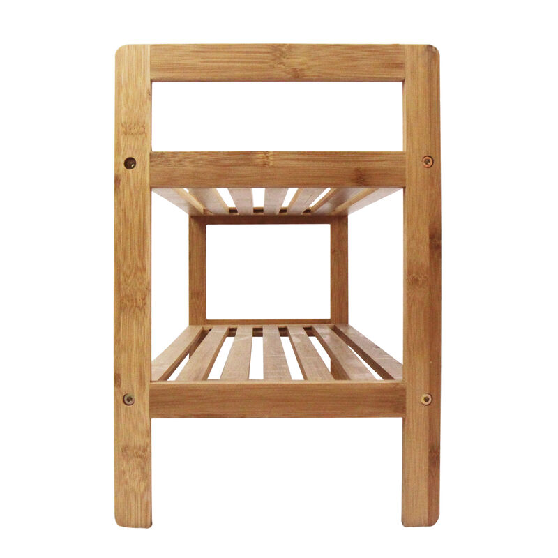 Oceanstar 2 Tier Bamboo Shoe Rack, Square