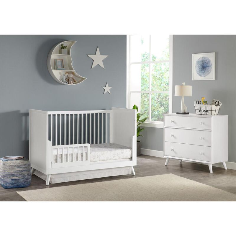 Oxford Baby Dawson 3 In 1 Convertible Crib White