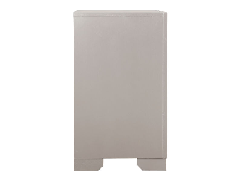Alana 2-Drawer Silver Champagne Nightstand (28 in. H x 17 in. W x 25 in. D)