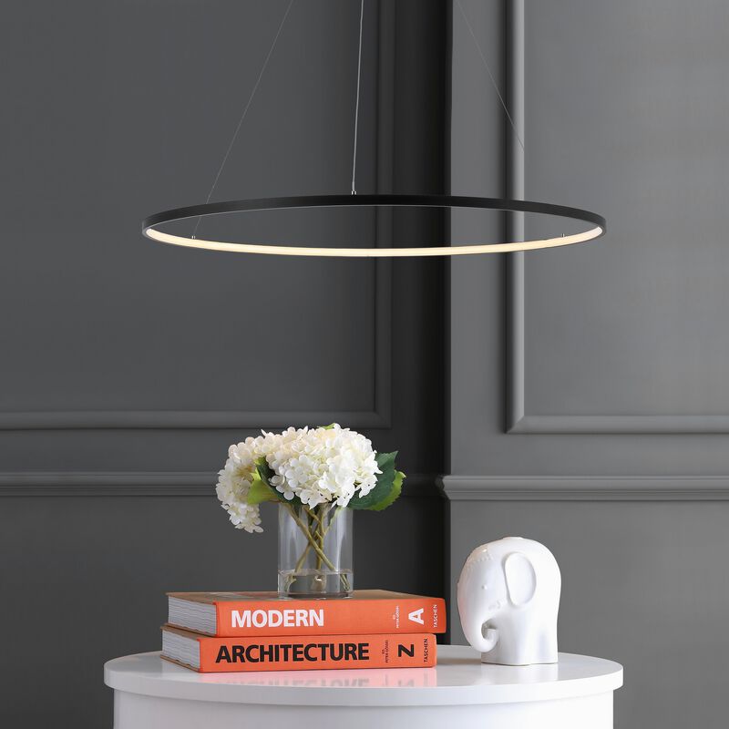 Circulo 35" Metal Round Modern Contemporary LED Integrated Pendant